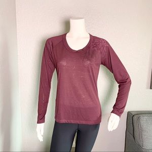 North Face Eggplant Long Sleeve Top M